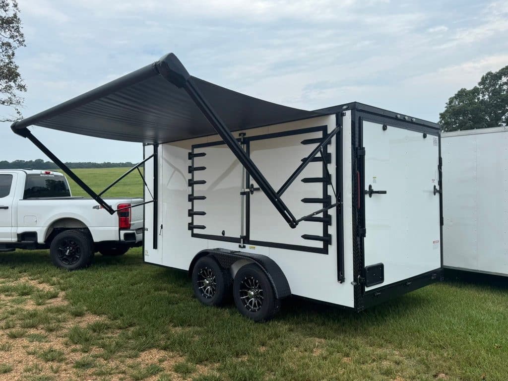 Mobile business trailer setup for on-the-go operations