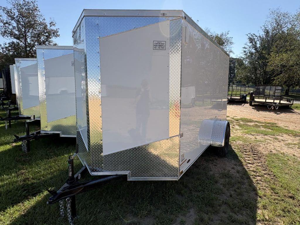 Enclosed 6x12 trailer with solid walls and door
