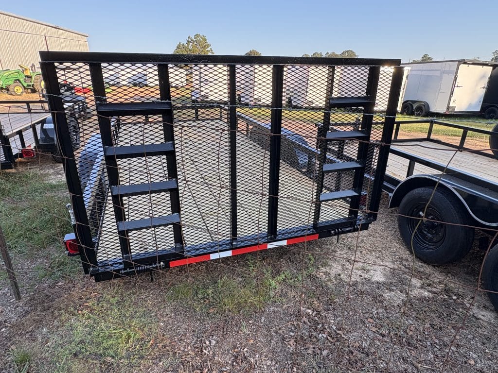 Heavy-duty utility trailer with solid construction and tie-downs